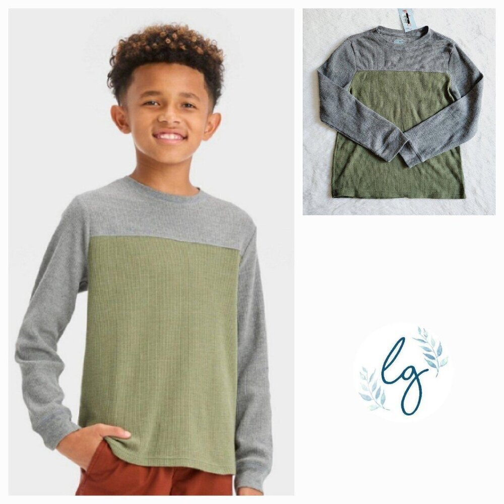 Cat & Jack Boys' Long Sleeve Colorblock Thermal T-Shirt (small) 4KIDN-AA
